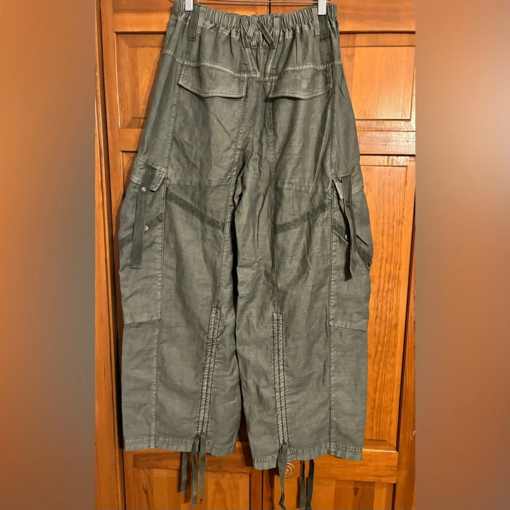 🔥Free People Everglades Utility Barrel Cinch Pants In Mulled Basil We The Free - Picture 10 of 15